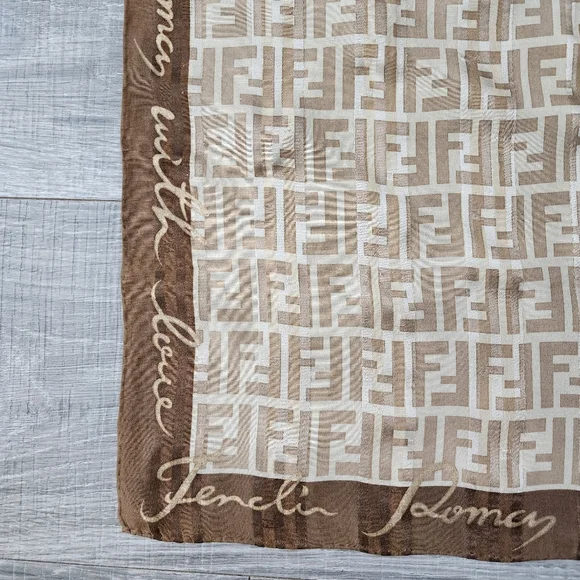 COPY - Fendi Vintage Zucca Monogram Cotton Silk Bandana - Picture 5 of 8